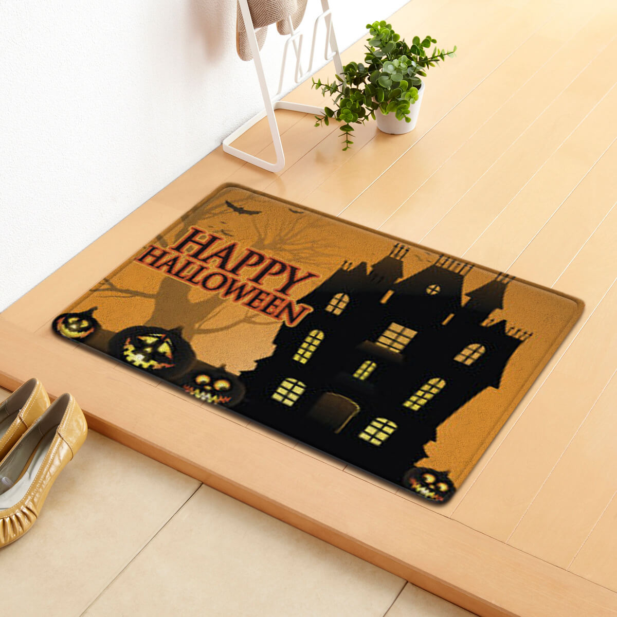 Cartoon Halloween Welcome Mat Print Doormat Anti Slip Floor