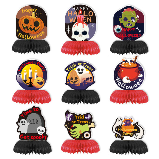 Halloween Honeycomb Tale Spooky Characters Table Ornaments