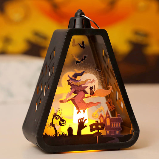 Halloween Lantern Decoration Set – 3 Assorted Mini Desktop Lanterns
