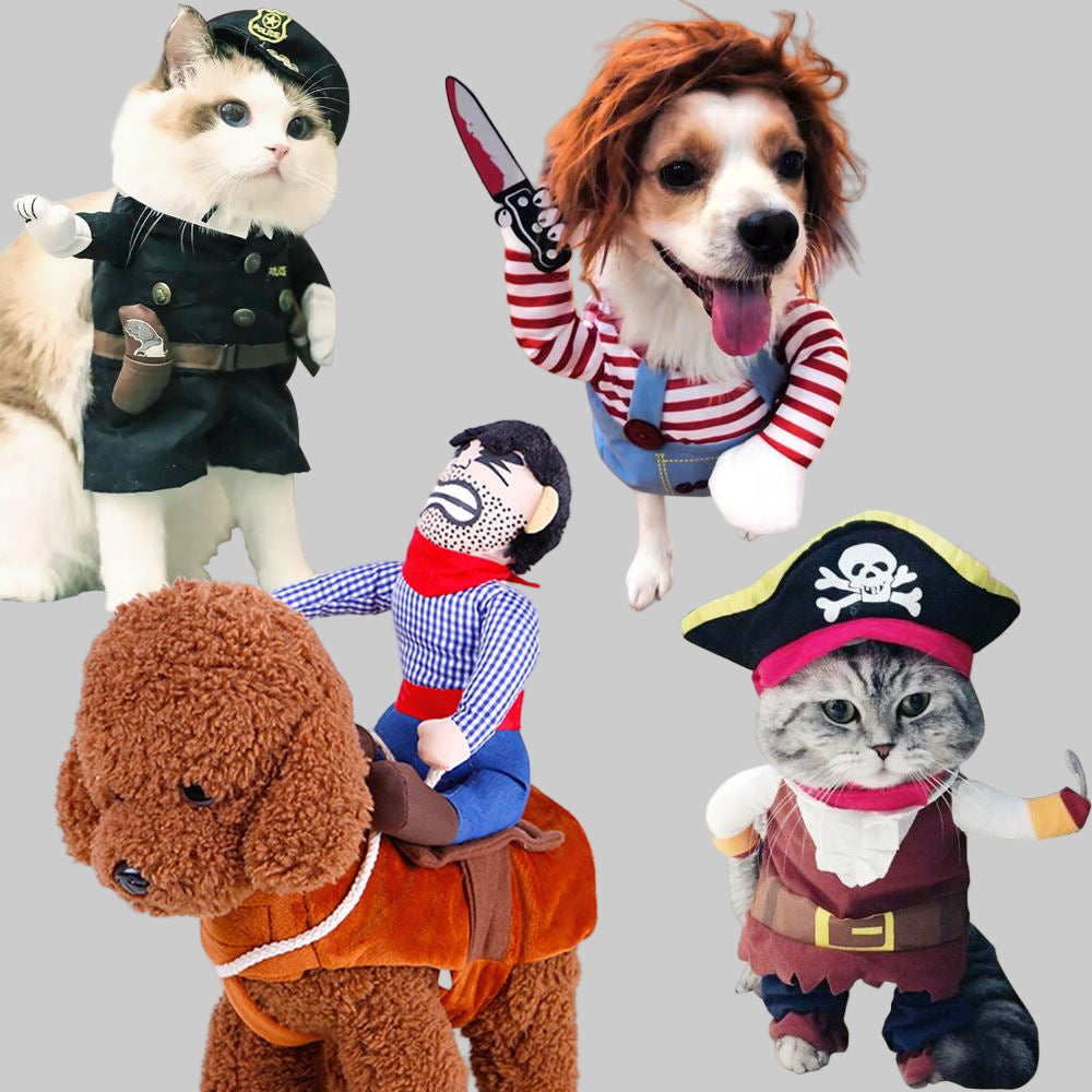 Dog Costumes – Cowboy, Chucky & Pirate Styles