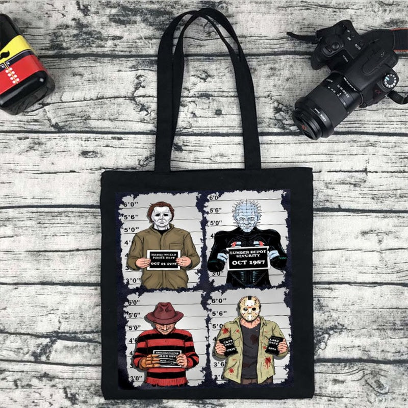 Halloween Printed Canvas Tote Bag
