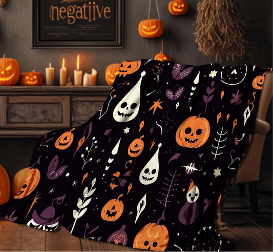 Cozy Halloween Throw Blanket – 4 Designs Available