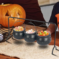 3 Piece Candy Buckets- Halloween Witch Cauldron Bowl Set