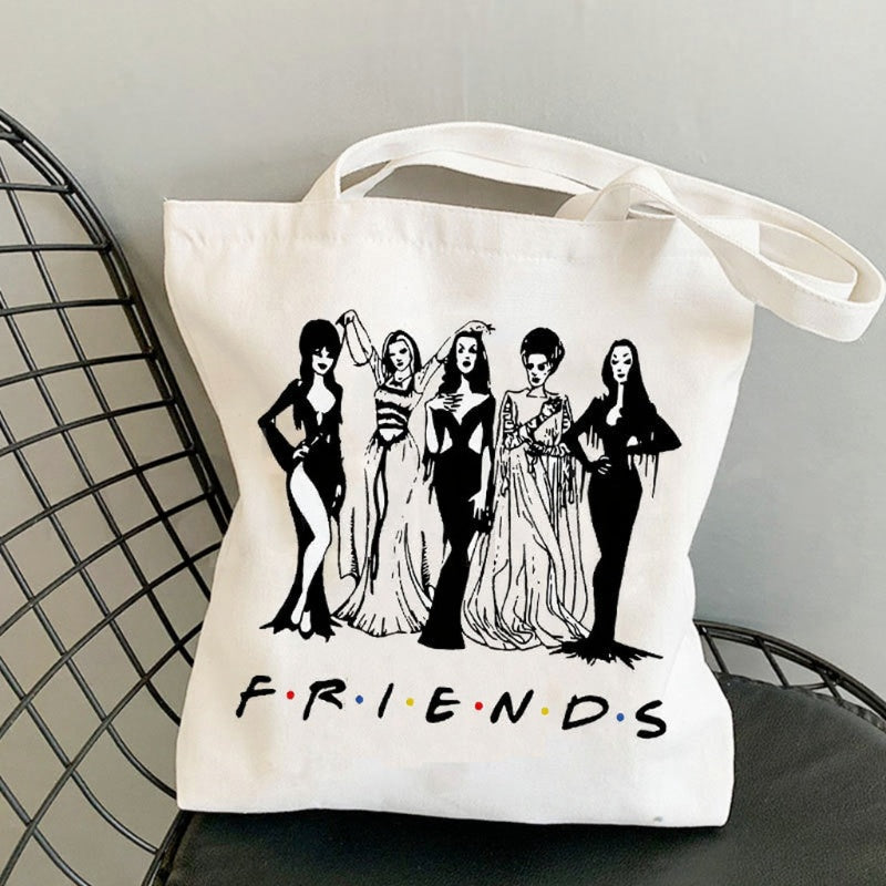 Halloween Printed Canvas Tote Bag