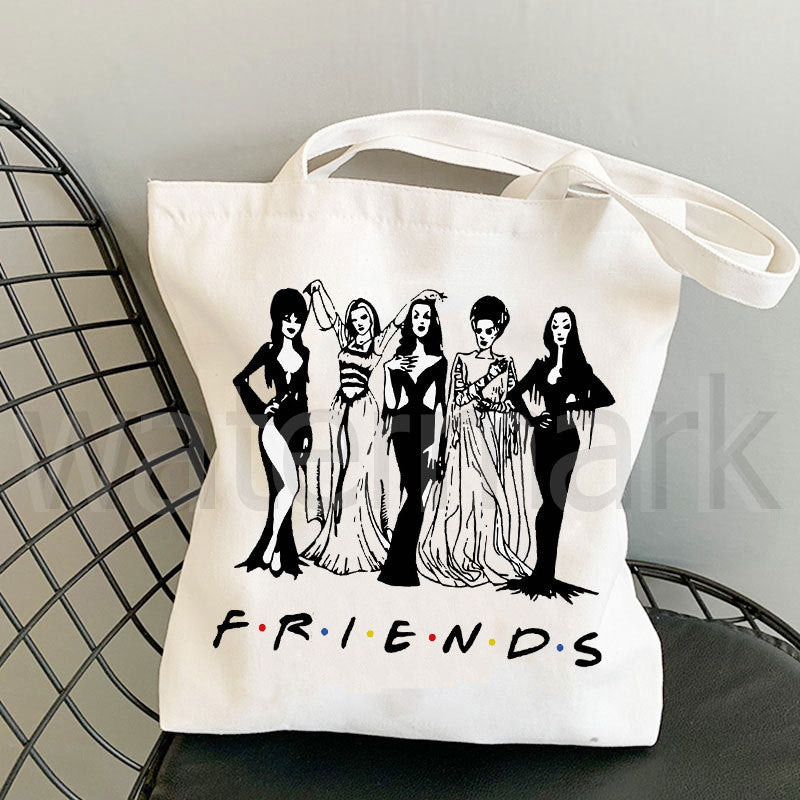 Halloween Printed Canvas Tote Bag