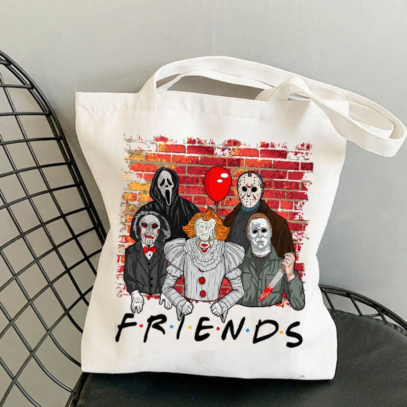 Halloween Printed Canvas Tote Bag