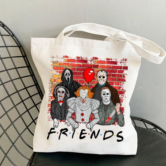 Halloween Printed Canvas Tote Bag