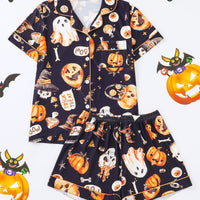 Comfy Short Sleeve Halloween Skull Pajamas Set