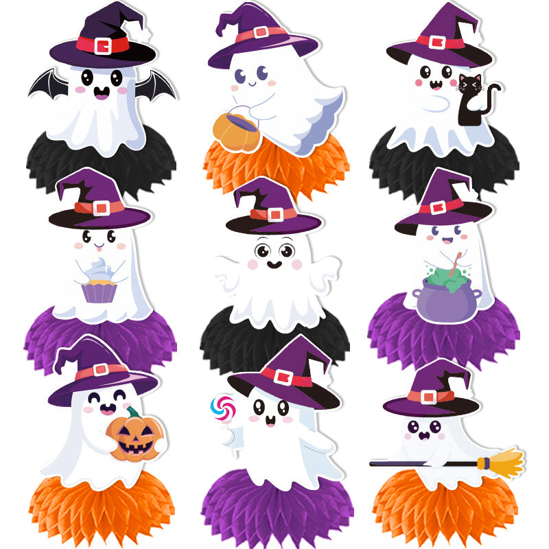 Halloween Honeycomb Tale Spooky Characters Table Ornaments
