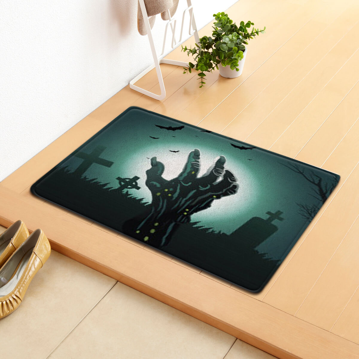 Cartoon Halloween Welcome Mat Print Doormat Anti Slip Floor