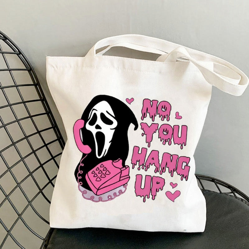 Halloween Printed Canvas Tote Bag