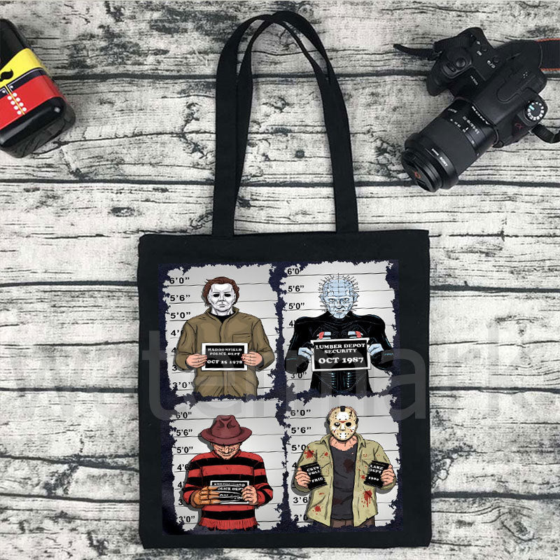 Halloween Printed Canvas Tote Bag