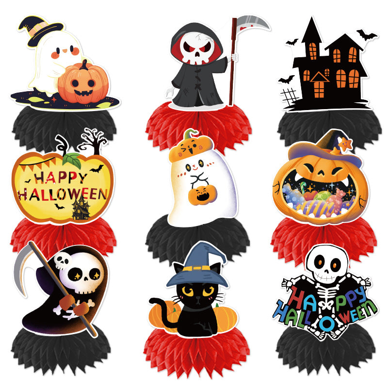 Halloween Honeycomb Tale Spooky Characters Table Ornaments