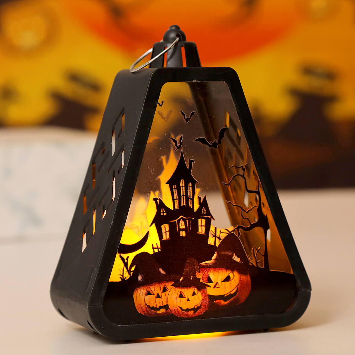 Halloween Lantern Decoration Set – 3 Assorted Mini Desktop Lanterns