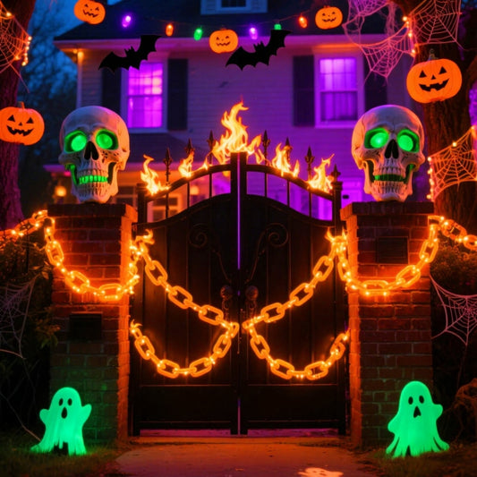Halloween Chain-Link String Lights, Waterproof