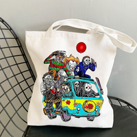 Halloween Printed Canvas Tote Bag