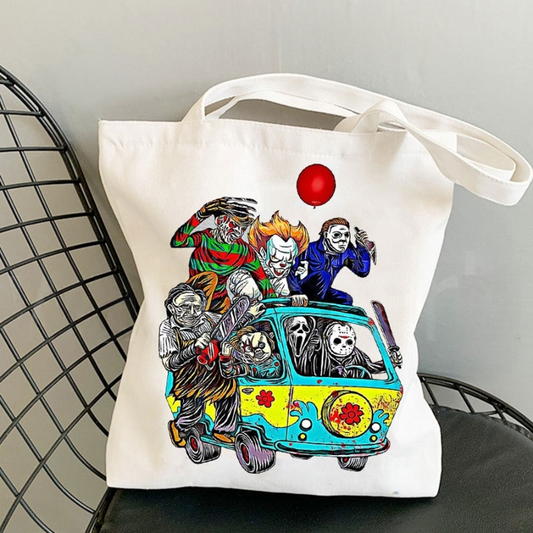 Halloween Printed Canvas Tote Bag